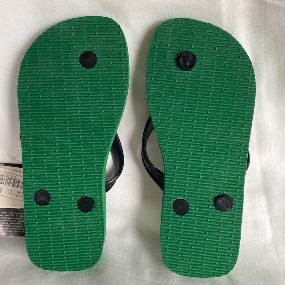 NWT Original Havaianas Dark Green Surf Print Kids US 1/2C EUR 33/34 - Picture 3 of 7